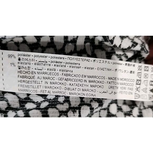 Zara Polka Dot Dress Size S Black & White Long Sleeve Midi Length Loose Flow Fit - Picture 4 of 12